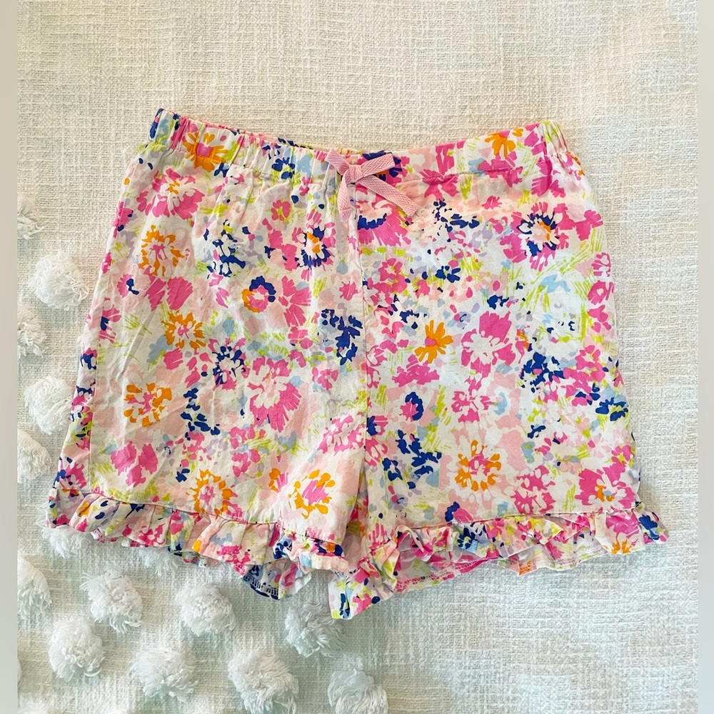 Crown & Ivy Floral Ruffle Lined Pull On Girls Shorts Size Large